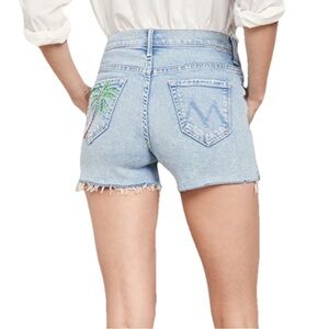 Mother High Waisted Rascal Slit Fray Shorts